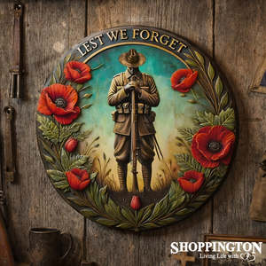 Gifts For Him: ANZAC Embossed Metal Wall Art