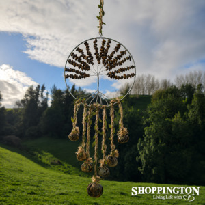 Crystal Tree of Life Dream Catcher - Tigers Eye