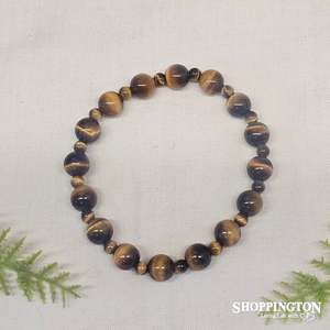 Tigers Eye Beaded Gemstone Bracelet