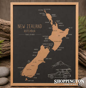 Gifts For Him: I've Been To.... NZ Cork Map A4