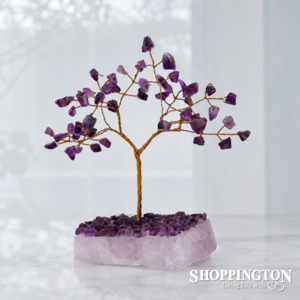 Books Stationary: Crystal Tree - Amethyst with Gem Chip Base 17cm