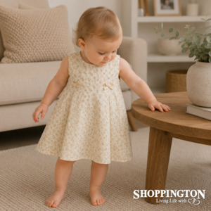 Gifts For Baby: Arthur Avenue - Dusty Rose Peach Rose Bow Dress