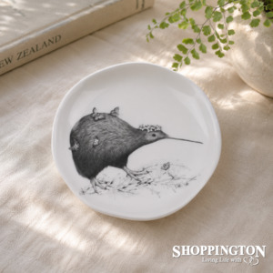 Trinket Dish - Brown Kiwi Walking with Aroha