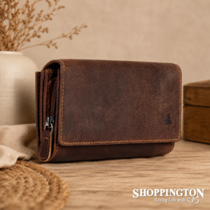 100% Leather Brighton Wallet - Sand
