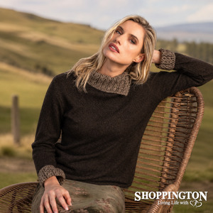 100% NZ Made Two Tone Trim Jumper / Mocha