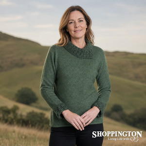 100% NZ Made Two Tone Trim Jumper / Moss