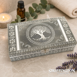 Silver Tree of Life Jewellery Box
