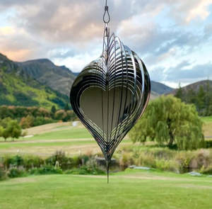 Health Wellbeing: Heart Wind Spinner (silver)