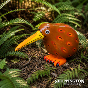 Gifts For Him: 100% NZ Made Garden Ornament - Splashy Bird Art Kiwi