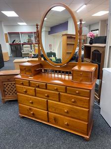 Products: Stunning Solid Wood Pine Dresser with Mirror - Zone