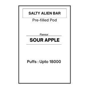 Sour Apple - Salty ALIEN Bar Pre-filled Pods 28.5mg/mL
