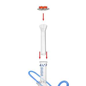 Waterpipe Stems: Glass Shisha Stem 9cm