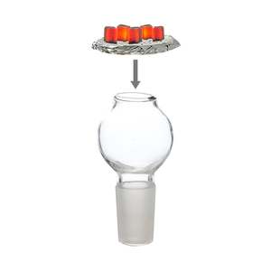Waterpipe Bowls & Joiners: Vase Glass Shisha Bowl 18mm JL0001