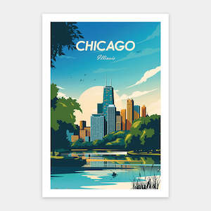 Showpiece 600 Piece Puzzle: World Travel - Chicago - 600 Piece Jigsaw Puzzle