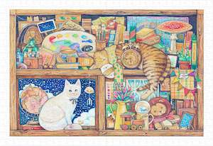 Showpiece 600 Piece Puzzle: Cat Collector - 600 Piece Jigsaw Puzzle