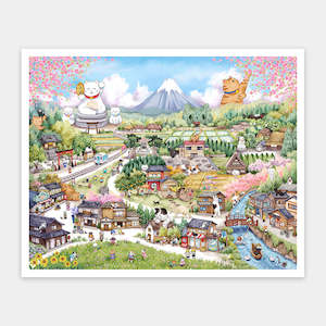Showpiece 2000 Piece Puzzle: Maneki Neko Village - 2000 Piece Jigsaw Puzzle