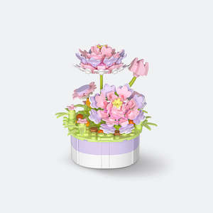 Showpiece 3000 Piece Panorama Puzzle: Lotus - Mini Bricks Potted Plant Jigsaw Puzzle
