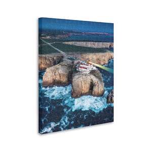 Showpiece Canvas Puzzles: Aerial Photography - Ponta da Piedade Lighthouse, Portugal - 366 Piece Jigsaw Puzzle