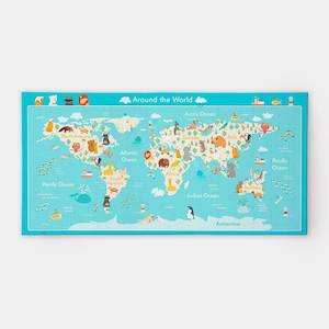 For Kids: Animals World Map - 128 Piece Junior Jigsaw Puzzle
