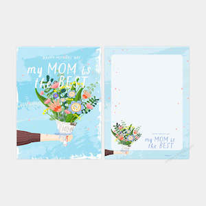 Puzzle Cards: Present Flowers (My mom is the best) - 48 Piece Puzzle Card