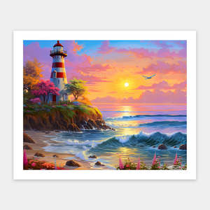 Showpiece 500 Piece Puzzle: Lighthouse on Tropical Island - 500 Piece Jigsaw Puzzle