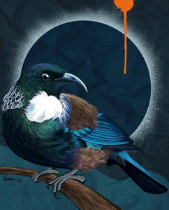 Showpiece 2000 Piece Puzzle: Midnight Tui and Harakeke - 2000 Piece Jigsaw Puzzle