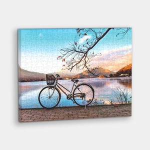 Away from the City - Bicycle by the Serene Lake - 366 Piece Jigsaw Puzzle