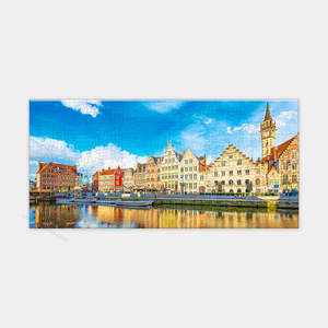 Showpiece Extra Small Puzzles: Ghent Canal, Belgium - 253 Piece XS Jigsaw Puzzle
