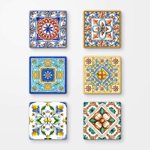 Puzzle Magnets: Vintage Flora Tile - 6 x 16pcs Jigsaw Puzzle Magnet Combo