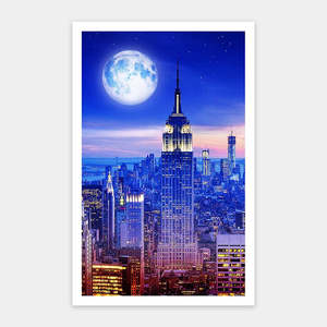 2d Puzzles: Empire State Building - Moon Night Series - 1000 Piece Jigsaw Puzzle