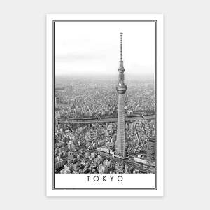 2d Puzzles: Toyko - Black and White - 1000 Piece Jigsaw Puzzle