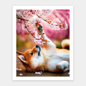 Shiba among Flowers - 500 Piece Jigsaw Puzzle