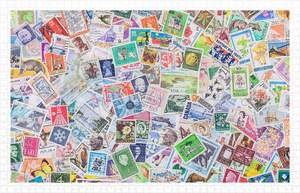 Postage Stamps from Different Countries and Times - 1000 Piece Jigsaw Puzzle