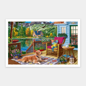Terrace Near the Mountain Lake - 1000 Piece Jigsaw Puzzle