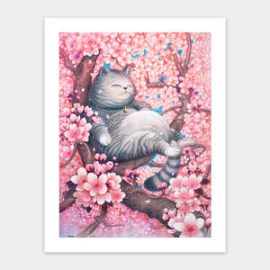 Sakura cat - 300 Piece Jigsaw Puzzle