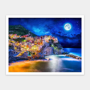 Showpiece 1200 Piece Puzzle: Starry Night of Cinque Terre, Italy - 1200 Piece Jigsaw Puzzle