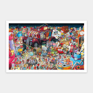 Beach party rainbow scene - 1000 Piece Jigsaw Puzzle