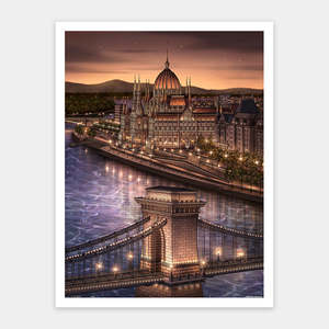 Blue Night in Budapest 1200 Piece Jigsaw Puzzle
