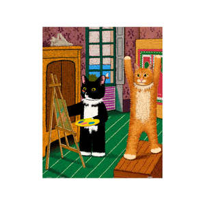 New Arrivals: Painting the Nine-Headed Supermodel Orange Cat - Showpiece 500 Pieces [H4164]