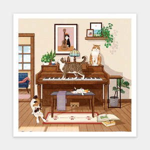 Piano and Cats Jigsaw Puzzle - 900 Piece Showpiece