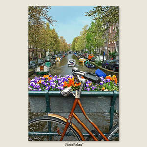 Piececlicks 500 Piece: Bike Flowers and Canal, Amsterdam - PieceClicks 504 Pieces [U1137]