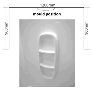 1200 X 900 Shower Liners: Shower Liner 900x1200x900 3 sided Moulded 1950mm high for std Showers