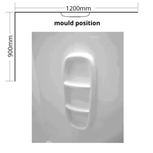 Shower Liner 1200×900 2 sided Moulded 1950mm high for std Showers