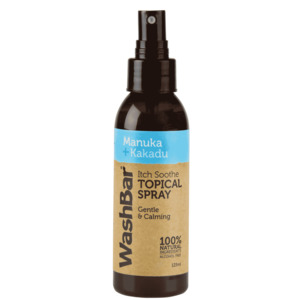 Products: WashBar Itch Soothe Topical Spray Manuka & Kakadu ShowThyme