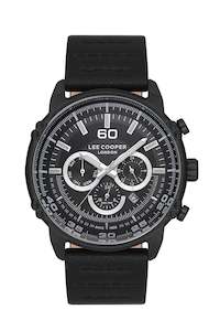 Mens Watches: Lee Cooper Men's Black Analog Silicone Strap Watch – LC06506.661-NL