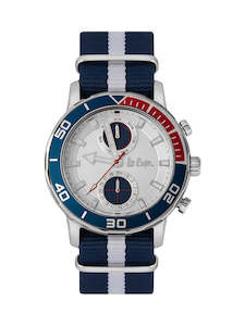 Mens Watches: Lee Cooper Men's Multi-Function White Dial Two Tone Nylon Watch – LC06926.339