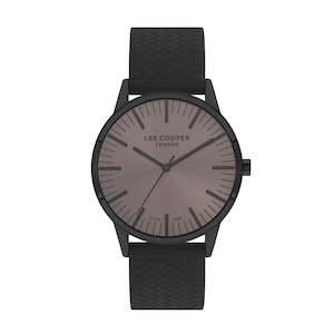 Mens Watches: Lee Cooper Men's Watch Grey Dial Graphite Silicone Strap – LC07715.651