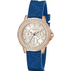 Womens Watches: Guess Crown Jewel Blue Silicone Strap Women's Watch GW0411L2