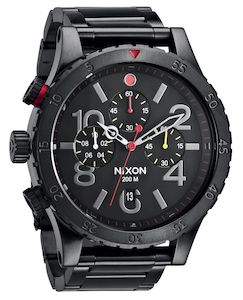 Sale: Nixon 48-20 Chrono Black Dial Black Ion-plated Men's Watch A486-1320