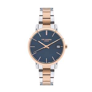 Other Brands: Lee Cooper Women's Blue Dial Two Toned Metal Strap Watch – LC07447.590